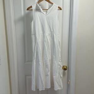 J.Crew sleeveless tiered dress- size 4- 100% cotton White, New with tags